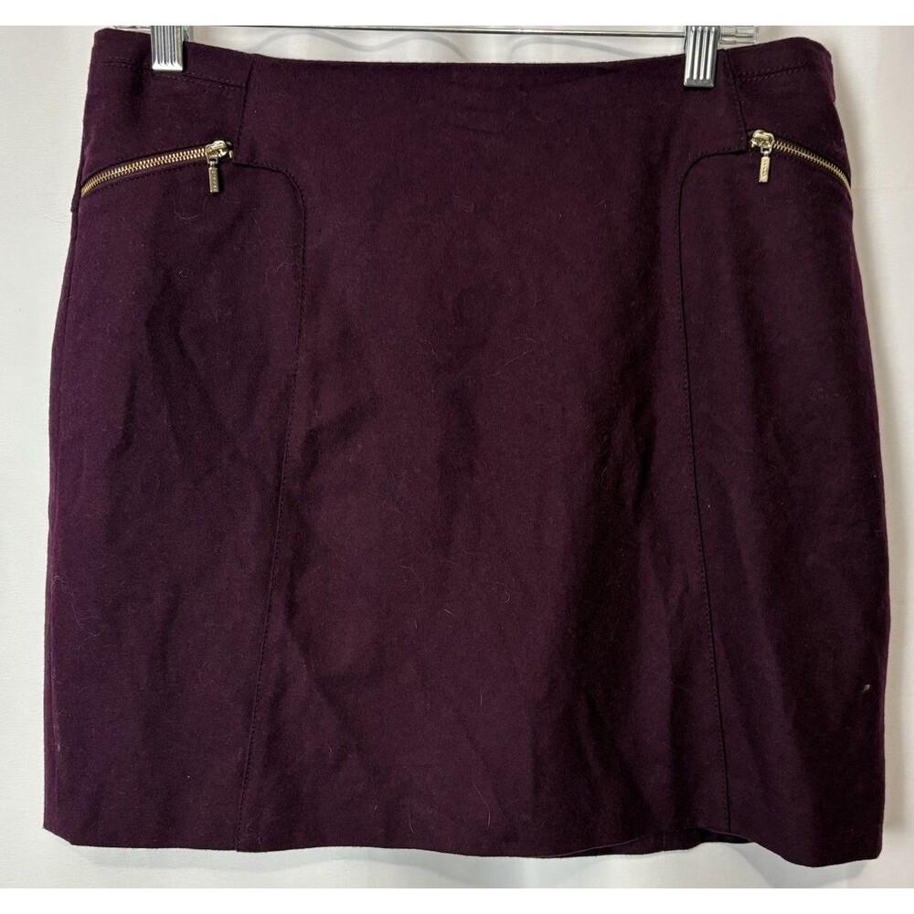 NWT Esprit Mini Skirt Wool Blend Burgundy Classic Winter Work Office Mod Size 10